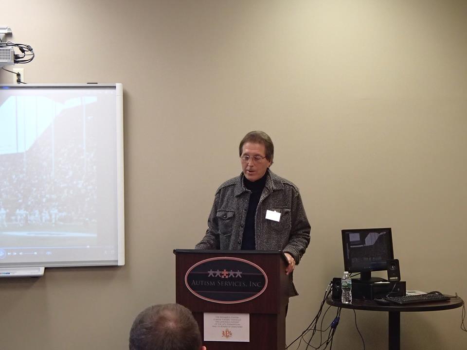 Former Buffalo Bill Ed Rutkoski speaking at the 2016 WNY PFRA Conference